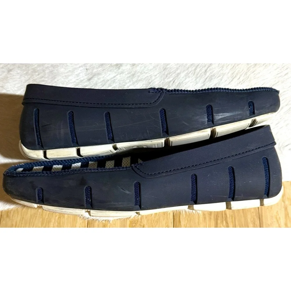 Swims Striped Venetian Loafers Boat Shoe Water Moccasin Men's SlipOn Size 9 Navy